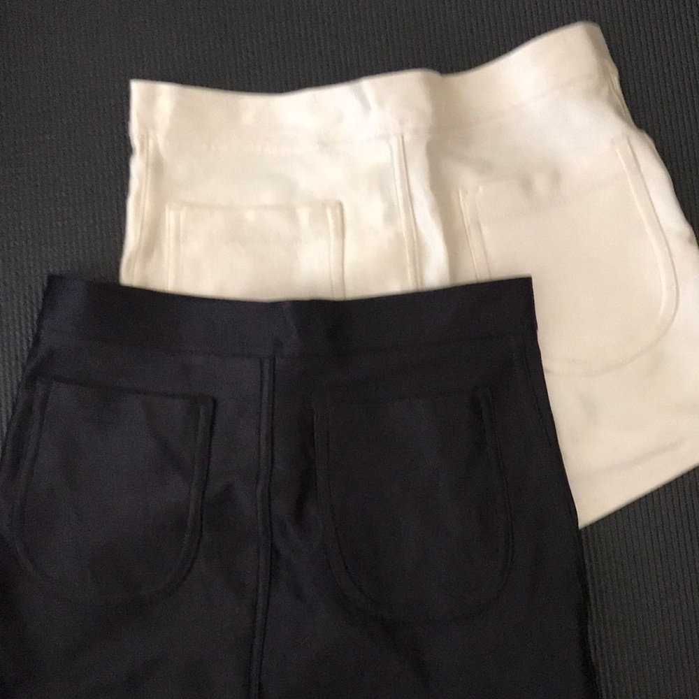 American Apparel Disco Shorts Lot of 2 Black Cream Small XS 23 24